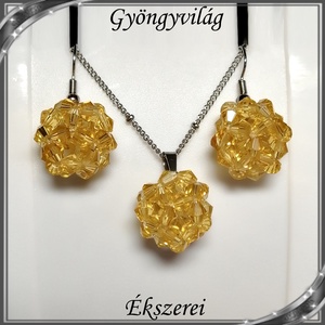 Ékszerek-szettek: kristály ékszer szett SSZNA-KGY01-12 jonquil, Ékszer, Ékszerszett, Ékszerkészítés, Gyöngyfűzés, gyöngyhímzés, Meska