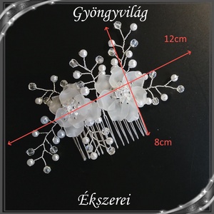 Ékszerek-hajdíszek, hajcsatok: Esküvői, menyasszonyi, alkalmi hajdísz S-H-FÉ12e - esküvő - hajdísz - fésűs hajdísz - Meska.hu