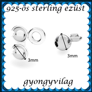 925-ös sterling ezüst ékszerkellék: csomótakaró ECST 07-3e - kellékek & szerszámok - gyöngyfűzés kellékek - egyéb alkatrész - Meska.hu