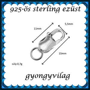 925-ös ezüst 1soros lánckapocs ELK 1s 15-11e - kellékek & szerszámok - gyöngyfűzés kellékek - egyéb alkatrész - Meska.hu