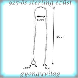 925-ös sterling ezüst ékszerkellék: fülbevaló kapocs, bedugós, füllánc EFK BFL 03 - kellékek & szerszámok - ékszerkellék - fülbevaló kapocs - Meska.hu