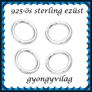 925-ös sterling ezüst ékszerkellék: karika nyitott ESZK NY 3x0,8 mm 5db/csomag - kellékek & szerszámok - gyöngyfűzés kellékek - szerelőkarika - Meska.hu