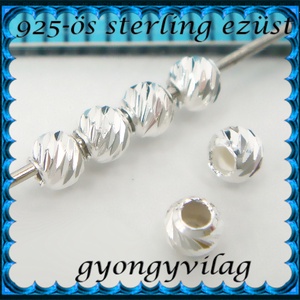 925-ös sterling ezüst ékszerkellék: köztes/gyöngy/díszitőelem EKÖ 100-2,5 4db/csomag - gyöngy, ékszerkellék - egyéb alkatrész - Meska.hu