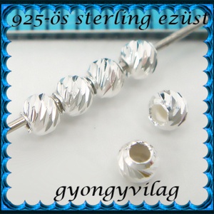 925-ös sterling ezüst ékszerkellék: köztes/gyöngy/díszitőelem EKÖ 100-2,5 4db/csomag - kellékek & szerszámok - gyöngyfűzés kellékek - egyéb alkatrész - Meska.hu