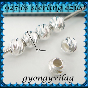 925-ös sterling ezüst ékszerkellék: köztes/gyöngy/díszitőelem EKÖ 100-2,5 4db/csomag - gyöngy, ékszerkellék - egyéb alkatrész - Meska.hu