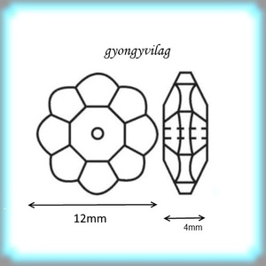 Swarovski margareta 12mm-es  1db/cs GYSWGY M12  crystal ab - gyöngy, ékszerkellék - swarovski kristályok - Meska.hu