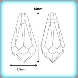 Swarovski kristály medál: csepp SW6000-15 - kellékek & szerszámok - gyöngyfűzés kellékek - swarovski kristályok - Meska.hu