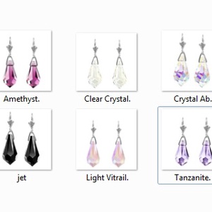 Ékszerek-fülbevalók: Swarovski csepp fülbevaló, ezüstözött kapoccsal SSZEB-SW6000-F13, Ékszer, Fülbevaló, Lógó fülbevaló, Ékszerkészítés, Gyöngyfűzés, gyöngyhímzés, Meska