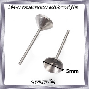 Nemes acél ékszerkellék: fülbevaló alap NAFK 02-5  5pár/cs - kellékek & szerszámok - ékszerkellék - fülbevaló alap - Meska.hu