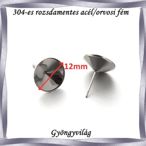 Nemes acél ékszerkellék: fülbevaló alap NAFK 02-12  1pár/cs - kellékek & szerszámok - ékszerkellék - fülbevaló alap - Meska.hu