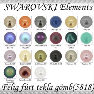Swarovski kristály medál: gömb félig fúrt 8mm-es több színben SW5818-8 - gyöngy, ékszerkellék - swarovski kristályok - Meska.hu