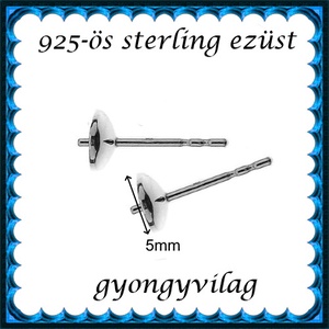 925-ös sterling ezüst ékszerkellék: fülbevaló kapocs, bedugós EFK B 12-5 - kellékek & szerszámok - ékszerkellék - fülbevaló kapocs - Meska.hu