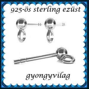 925-ös sterling ezüst ékszerkellék: fülbevaló kapocs, bedugós EFK B 01-1-4, Kellékek & szerszámok, Ékszerkellék, Fülbevaló kapocs, Ékszerkészítés, Ékszerkészítés, MESKA