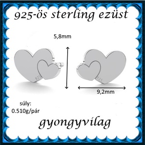 925-ös sterling ezüst ékszerek: fülbevaló EF08 - ékszer - fülbevaló - pötty fülbevaló - Meska.hu