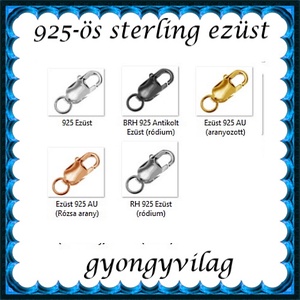 925-ös ezüst 1soros lánckapocs ELK 1s 15-9g - gyöngy, ékszerkellék - egyéb alkatrész - Meska.hu