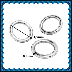 925-ös sterling ezüst ékszerkellék: karika zárt ESZK Z 4,5x0,8 mm 3db/csomag - kellékek & szerszámok - gyöngyfűzés kellékek - szerelőkarika - Meska.hu