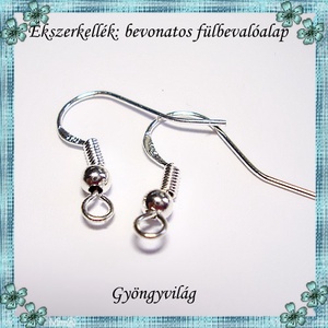 Ezüstel bevont ékszerkellék: fülbevalóalap  E925-FK02 10pár/cs - kellékek & szerszámok - ékszerkellék - fülbevaló alap - Meska.hu