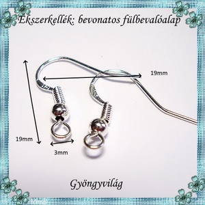 Ezüstel bevont ékszerkellék: fülbevalóalap  E925-FK02 10pár/cs - kellékek & szerszámok - ékszerkellék - fülbevaló alap - Meska.hu