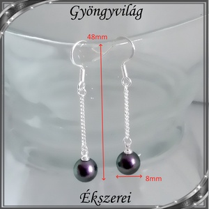 Ékszerek-fülbevalók: Swarovski félig fúrt gömb s925-ös ezüst SF-S925-SW06  S925-fk03--sw5818 - ékszer - fülbevaló - lógó fülbevaló - Meska.hu