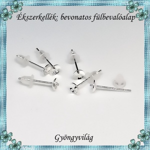 Ezüstel bevont ékszerkellék: fülbevaló alap E925-FK13 4pár/cs, Kellékek & szerszámok, Ékszerkellék, Fülbevaló alap, Ékszerkészítés, Mindenmás, Ékszerkészítés, MESKA
