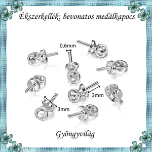 Ezüstel bevont ékszerkellék: medálkapocs E925-MK02-3 20db/cs - kellékek & szerszámok - ékszerkellék - medáltartó, medálkapocs - Meska.hu