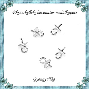 Ezüstel bevont ékszerkellék: medálkapocs E925-MK02-5 5db/cs, Kellékek & szerszámok, Ékszerkellék, Medáltartó, medálkapocs, Ékszerkészítés, Mindenmás, Ékszerkészítés, MESKA