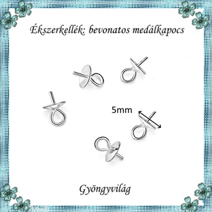 Ezüstel bevont ékszerkellék: medálkapocs E925-MK02-5 5db/cs - kellékek & szerszámok - ékszerkellék - medáltartó, medálkapocs - Meska.hu