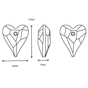 Swarovski kristály medál: Wild szív 17mm több szín SW6240-17 - gyöngy, ékszerkellék - swarovski kristályok - Meska.hu