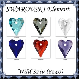 Ékszerek-fülbevalók: Swarovski Wild szív fülbevaló s925-ös ezüst SF-S925-SW08 több színben - ékszer - fülbevaló - lógó fülbevaló - Meska.hu
