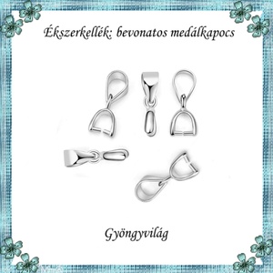 Ezüstel bevont ékszerkellék: medálkapocs  E925-MK04-8 5db/csomag, Kellékek & szerszámok, Ékszerkellék, Medáltartó, medálkapocs, Ékszerkészítés, Mindenmás, Ékszerkészítés, MESKA