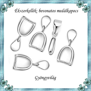 Ezüstel bevont ékszerkellék: medálkapocs  E925-MK04-12 4db/csomag, Kellékek & szerszámok, Ékszerkellék, Medáltartó, medálkapocs, Ékszerkészítés, Ékszerkészítés, MESKA