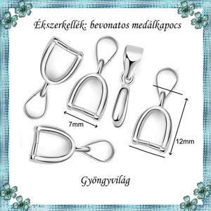 Ezüstel bevont ékszerkellék: medálkapocs  E925-MK04-12 4db/csomag - kellékek & szerszámok - ékszerkellék - medáltartó, medálkapocs - Meska.hu