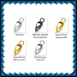 925-ös sterling ezüst ékszerkellék: medáltartó, medálkapocs EMK 110g - gyöngy, ékszerkellék - egyéb alkatrész - Meska.hu