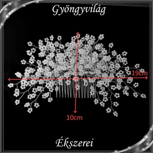 Ékszerek-hajdíszek, hajcsatok: Esküvői, menyasszonyi, alkalmi hajdísz S-H-FÉ17-19e - esküvő - hajdísz - fésűs hajdísz - Meska.hu