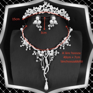 Ékszerek-szettek: Esküvői, menyasszonyi, alkalmi ékszer szett+tiara ES-SZT06-2  50 - esküvő - hajdísz - fésűs hajdísz - Meska.hu