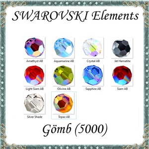 Swarovski kristály gyöngy: SW5000-6 AB gömb 6mm-es AB bevonatos több színben - kellékek & szerszámok - gyöngyfűzés kellékek - swarovski kristályok - Meska.hu