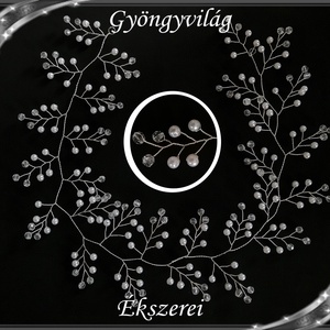 Ékszerek-hajdíszek, hajcsatok: Esküvői, menyasszonyi, alkalmi hajdísz S-H-FÜ05-60e - esküvő - hajdísz - kontydísz & hajdísz - Meska.hu
