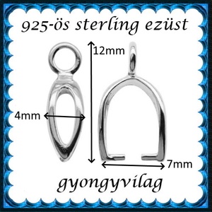 925-ös sterling ezüst ékszerkellék: medáltartó, medálkapocs EMK 116 - kellékek & szerszámok - ékszerkellék - medáltartó, medálkapocs - Meska.hu