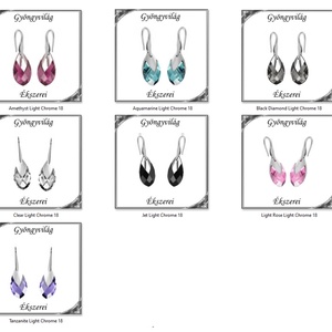Swarovski csepp fülbevaló, 925-ös sterling ezüst kapoccsal  SSZE-SW6565-F18, Ékszer, Fülbevaló, Lógó csepp fülbevaló, Ékszerkészítés, Gyöngyfűzés, gyöngyhímzés, Meska