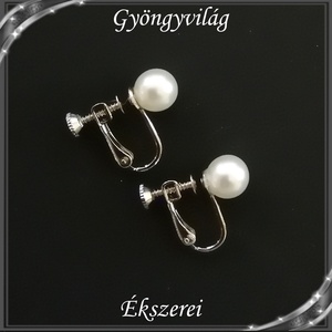 Ékszerek-fülbevalók: Esküvői, menyasszonyi, alkalmi fülbevaló-klipsz SFEB-TE09-8, Ékszer, Fülbevaló, Pötty fülbevaló, Ékszerkészítés, Gyöngyfűzés, gyöngyhímzés, Meska