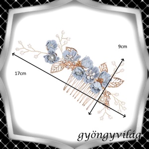 Ékszerek-hajdíszek, hajcsatok: Esküvői, menyasszonyi, alkalmi hajdísz ES-H-FÉ63a kék - esküvő - hajdísz - fésűs hajdísz - Meska.hu