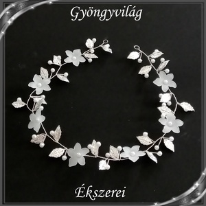 Ékszerek-hajdíszek, hajcsatok: Esküvői, menyasszonyi, alkalmi hajdísz-karkötő szett S-H-FÜ-K01 - esküvő - hajdísz - kontydísz & hajdísz - Meska.hu