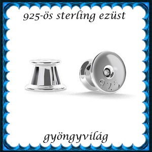 925-ös sterling ezüst ékszerkellék: fülbevalóalap bedugós EFK B 51e vég - gyöngy, ékszerkellék - egyéb alkatrész - Meska.hu
