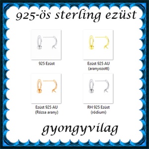 925-ös sterling ezüst ékszerkellék: fülbevaló kapocs, bedugós EFK B 59e - kellékek & szerszámok - ékszerkellék - fülbevaló kapocs - Meska.hu