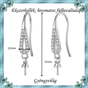 Ezüstel bevont ékszerkellék: fülbevaló alap E925-FK17 1pár/cs - kellékek & szerszámok - ékszerkellék - fülbevaló alap - Meska.hu