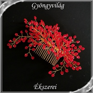 Ékszerek-hajdíszek, hajcsatok: Esküvői, menyasszonyi, alkalmi hajdísz S-H-FÉ20-1a, Esküvő, Hajdísz, Fésűs hajdísz, Ékszerkészítés, Gyöngyfűzés, gyöngyhímzés, Meska