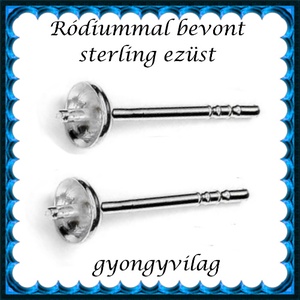 925-ös sterling ezüst ékszerkellék: fülbevaló kapocs, bedugós EFK B 12-4R, Kellékek & szerszámok, Ékszerkellék, Fülbevaló kapocs, Ékszerkészítés, Ékszerkészítés, MESKA