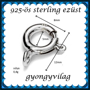 925-ös sterling ezüst ékszerkellék: lánckalocs  ELK 1S 12-8 - gyöngy, ékszerkellék - egyéb alkatrész - Meska.hu