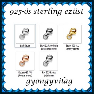 925-ös ezüst 1soros lánckapocs ELK 1s 19-13e - gyöngy, ékszerkellék - egyéb alkatrész - Meska.hu