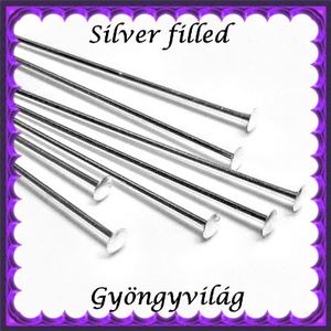  Silver Filled ékszerkellék: szerelőpálca szög végű  SFSZP SZ 25x0,5 mm   5db/csomag, Kellékek & szerszámok, Gyöngyfűzés kellékek, Egyéb alkatrész, Ékszerkészítés, Mindenmás, Ékszerkészítés, MESKA